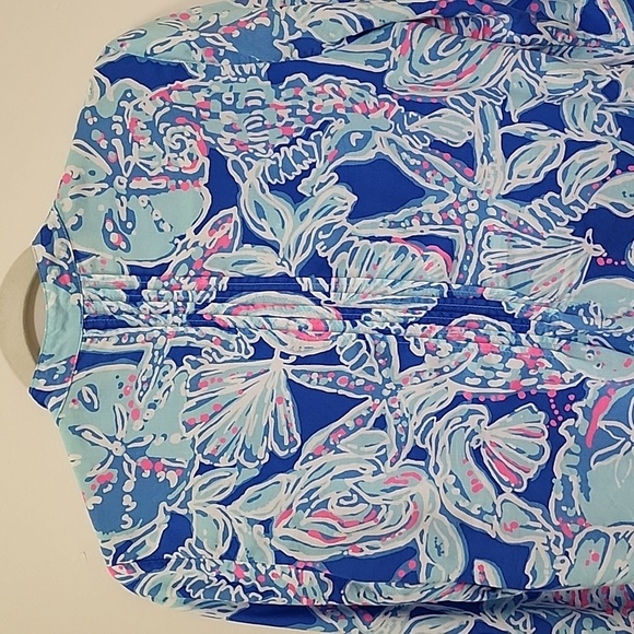Lilly Pulitzer Preppy Dylan Tunic multi palm beach pop over blouse Size Medium - Picture 9 of 16